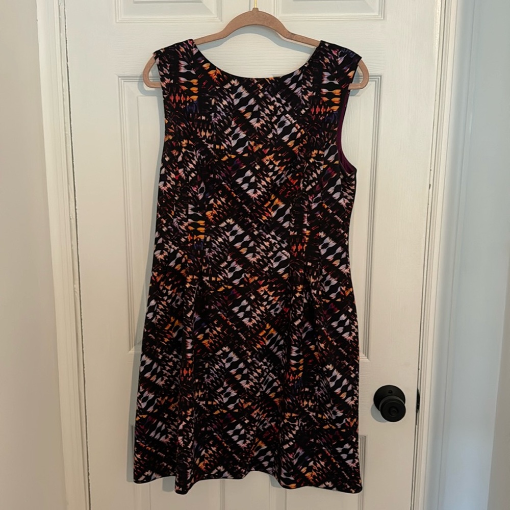 Vince Camuto Geometric Multicolored Flared Dress - Size 14
